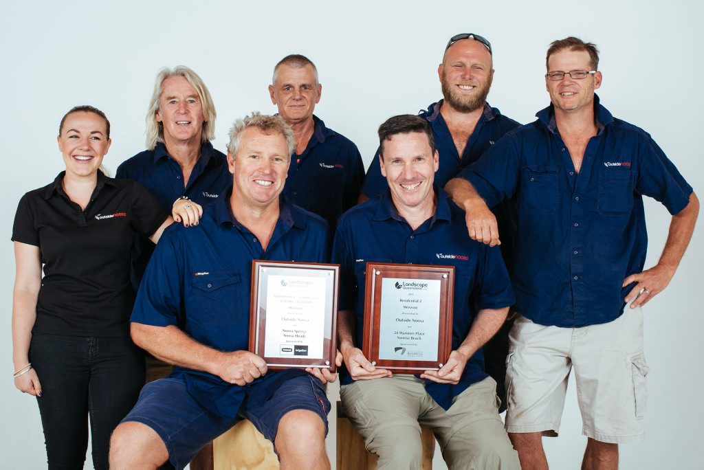 WINNING TEAM: Outside Noosa co-owners and managers Andrew Taylor and John Scomparin (seated front); with staff (L-R) Abi Leybourne, Alan Speck, Peter Arthurson, Matt Cullen and Christian Nevett. WINNING TEAM: Outside Noosa co-owners and managers Andrew Taylor and John Scomparin (seated front); with staff (L-R) Abi Leybourne, Alan Speck, Peter Arthurson, Matt Cullen and Christian Nevett.