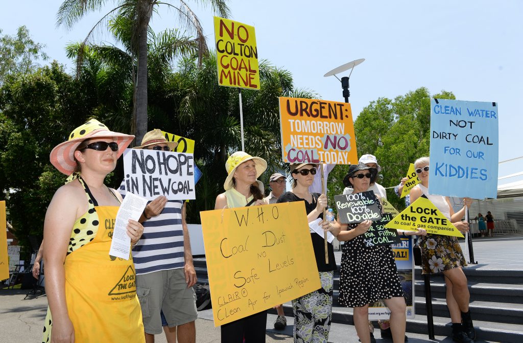 Protesters outside the New Hope Group AGM at the Ipswich Civic Centre on Thursday. Photo: Rob Williams / The Queensland Times Protesters outside the New Hope Group AGM at the Ipswich Civic Centre on Thursday. Photo: Rob Williams / The Queensland Times