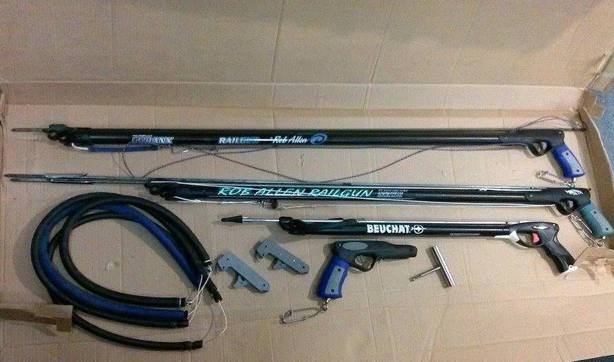 Different spear guns will suit different diving conditions. For a good all-rounder look for one around the 100mm mark. Different spear guns will suit different diving conditions. For a good all-rounder look for one around the 100mm mark.