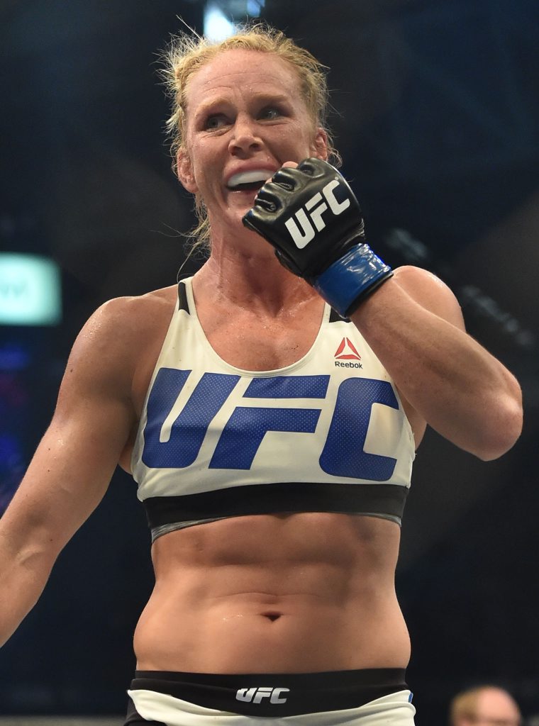 Holly Holm after defeating Ronda Rousey in Melbourne last Sunday. Holly Holm after defeating Ronda Rousey in Melbourne last Sunday.