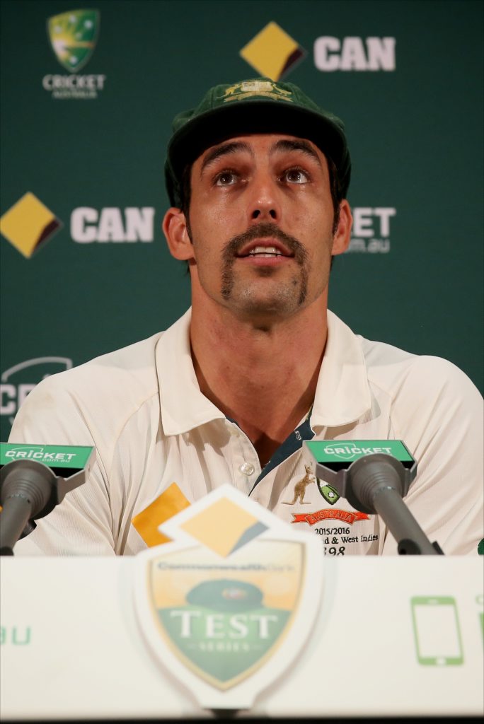 Mitchell Johnson speak during his retirement announcement. Photo: AAP Image Mitchell Johnson speak during his retirement announcement. Photo: AAP Image