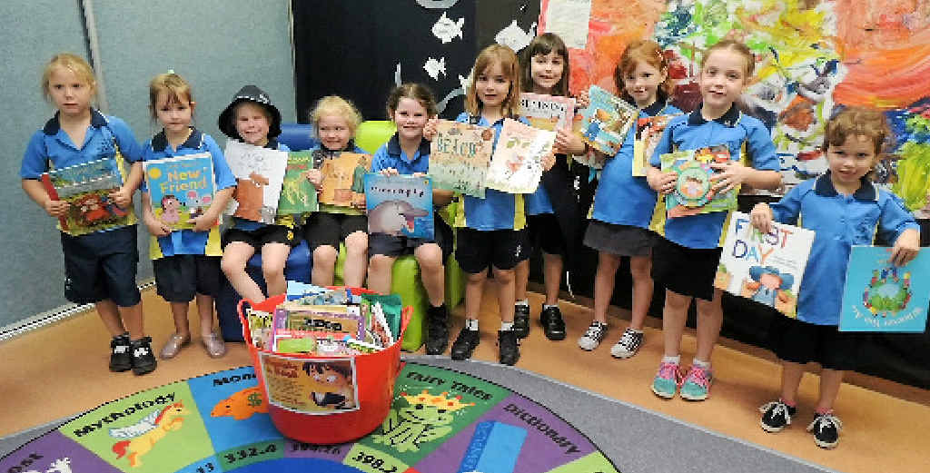 NOVEL APPROACH: Gympie Gumnuts handing their books over to the Salvation Army Christmas Cheer Appeal at Gympie Library are (from left) Ebony Krutsinger, Trinity-Belle Narayan, Tamara Jaenke, Tahni Roebuck, Tegan Brigg and Sofia Mirto. Lyllyth Guinea, Roisin Maher, Angela Jones and Ella Young Photo Contributed NOVEL APPROACH: Gympie Gumnuts handing their books over to the Salvation Army Christmas Cheer Appeal at Gympie Library are (from left) Ebony Krutsinger, Trinity-Belle Narayan, Tamara Jaenke, Tahni Roebuck, Tegan Brigg and Sofia Mirto. Lyllyth Guinea, Roisin Maher, Angela Jones and Ella Young Photo Contributed