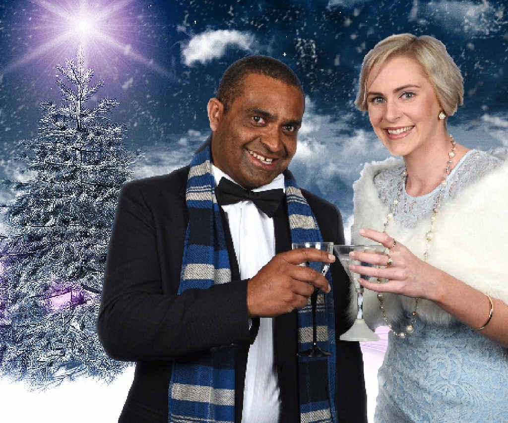 SEASONS GREETINGS: CQUni staff members Malcolm Mann and Tegan Gunter model some costume ideas for the Winter Wonderland theme. SEASONS GREETINGS: CQUni staff members Malcolm Mann and Tegan Gunter model some costume ideas for the Winter Wonderland theme.
