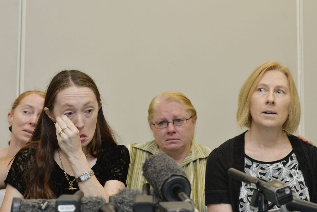 Ron Jones's daughters speaking to media at Yamanto Police Station. Pictured is (front L-R) Lyn Mant and Dianne Davis. Photo Inga Williams / The Queensland Times Ron Jones's daughters speaking to media at Yamanto Police Station. Pictured is (front L-R) Lyn Mant and Dianne Davis. Photo Inga Williams / The Queensland Times