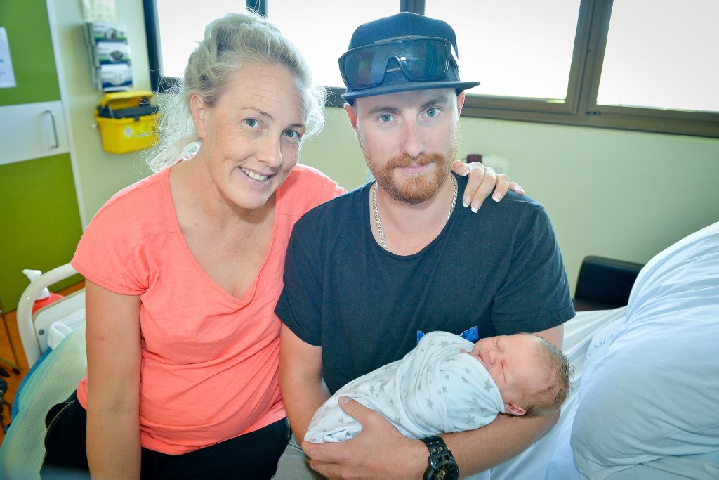 Braxton Jay Beams with mum Carol Henshaw and dad Jamie Beams. Braxton Jay Beams with mum Carol Henshaw and dad Jamie Beams.