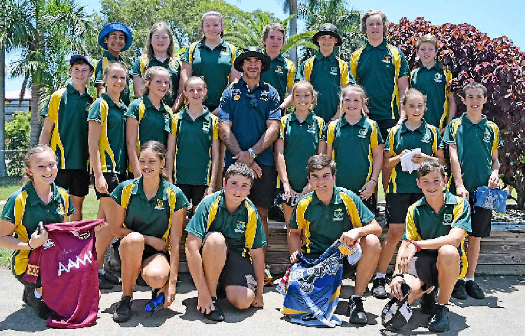LEGEND: The man himself, Johnathan Thurston, with some of PSHS’s most dedicated fans. LEGEND: The man himself, Johnathan Thurston, with some of PSHS’s most dedicated fans.