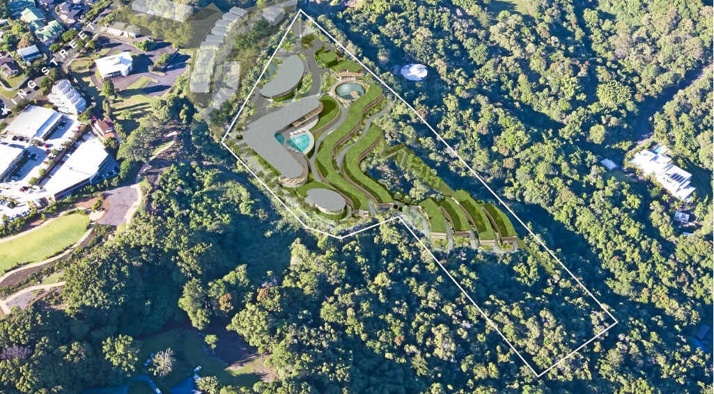 Artist’s impression of the resort from the air. Artist’s impression of the resort from the air.