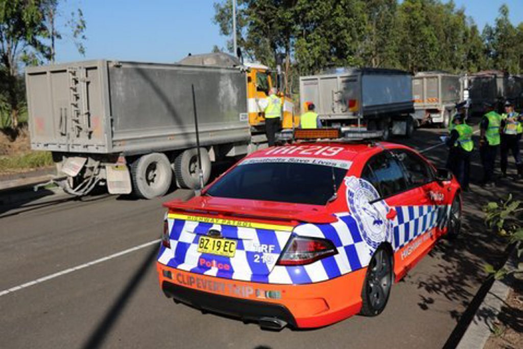 Police target gravel trucks as part of operation Corridor. Photo Contributed Police target gravel trucks as part of operation Corridor. Photo Contributed