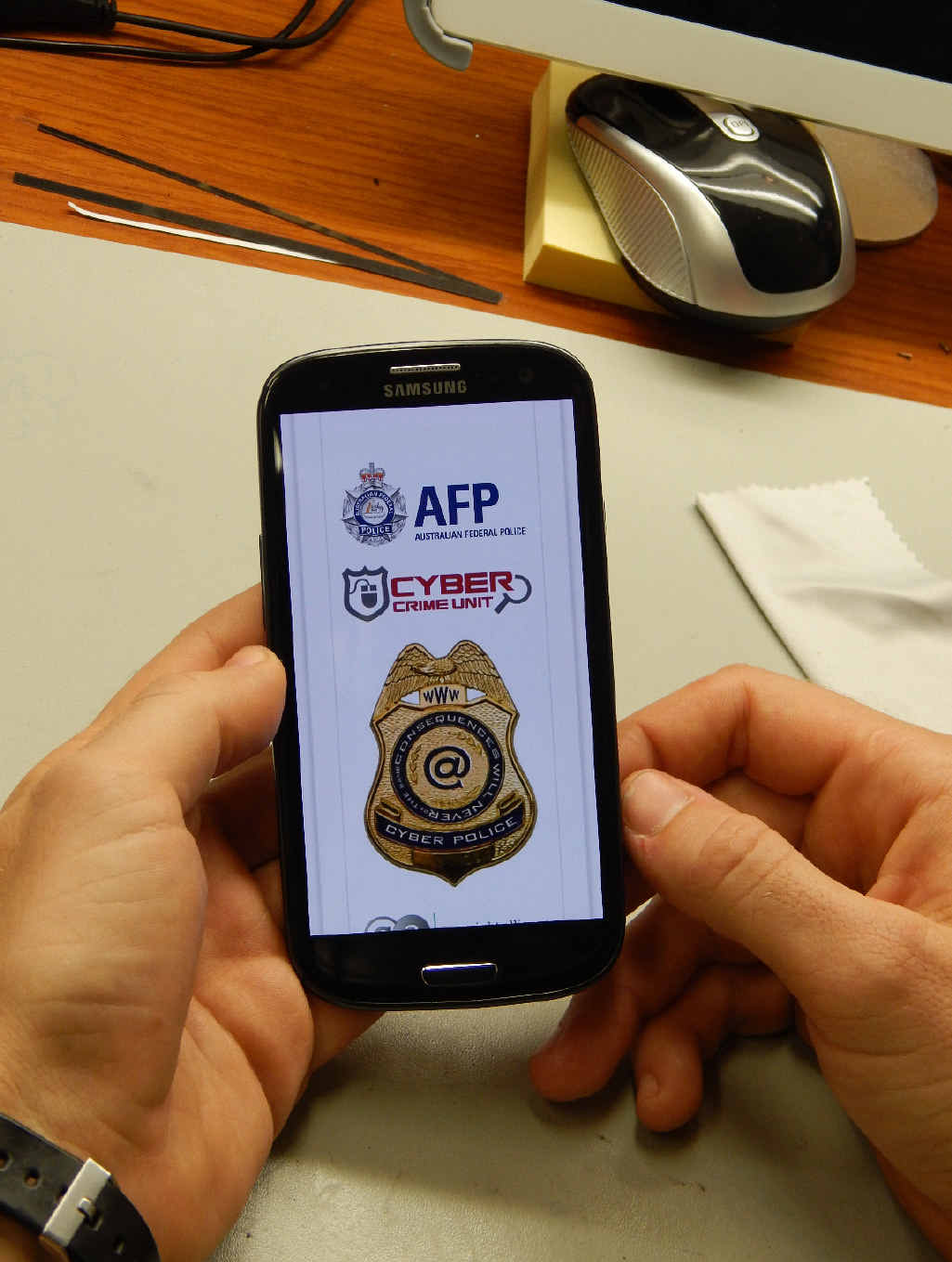 MALICIOUS SOFTWARE: Images of a phone infected with ransomware. Phone repair technician Gary Finlay said at least 12 people in the last two weeks have been hit in Mackay. MALICIOUS SOFTWARE: Images of a phone infected with ransomware. Phone repair technician Gary Finlay said at least 12 people in the last two weeks have been hit in Mackay.