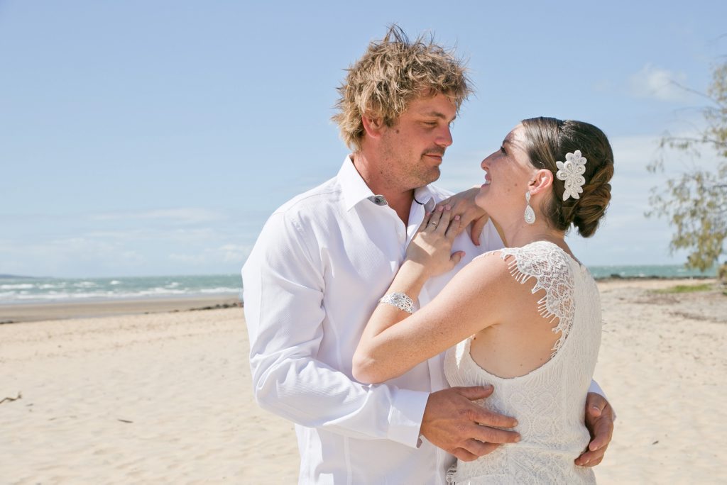 Rick and Suzie Wood married on September 13 at Canoe Point. Suzie said they had always wanted a small wedding and they both love the beach. And while it was a perfect moment, not everything went according to plan. Credit: Kaptured by Kellie Shepherd Rick and Suzie Wood married on September 13 at Canoe Point. Suzie said they had always wanted a small wedding and they both love the beach. And while it was a perfect moment, not everything went according to plan. Credit: Kaptured by Kellie Shepherd