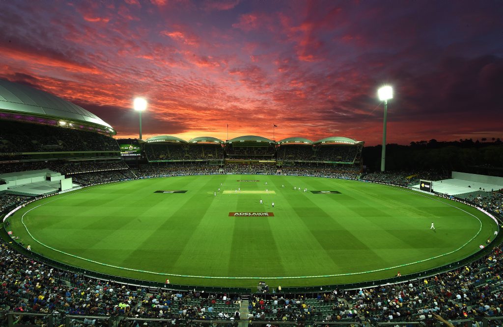 The Adelaide Oval is lit up for the historic day-night Test. Photo: AAP Image. The Adelaide Oval is lit up for the historic day-night Test. Photo: AAP Image.