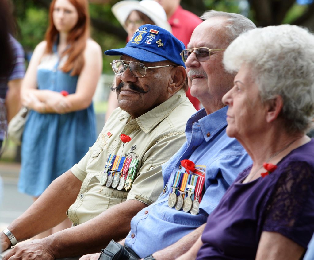 Harry Mimi at a Remembrance Day ceremony in Rockhampton. Photo: Chris Ison / The Morning Bulletin Harry Mimi at a Remembrance Day ceremony in Rockhampton. Photo: Chris Ison / The Morning Bulletin