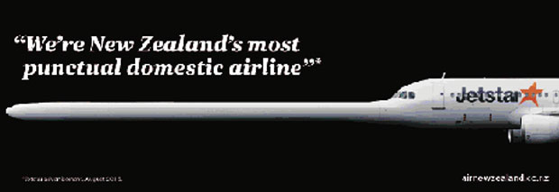 The Air New Zealand ad run in the New Zealand Herald newspaper. The Air New Zealand ad run in the New Zealand Herald newspaper.