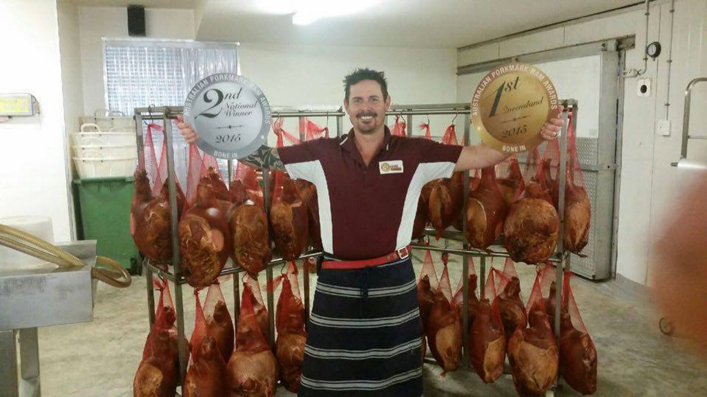 Former Gympie butcher Steve Young has taken out first place for the best ham in Queensland. Former Gympie butcher Steve Young has taken out first place for the best ham in Queensland.