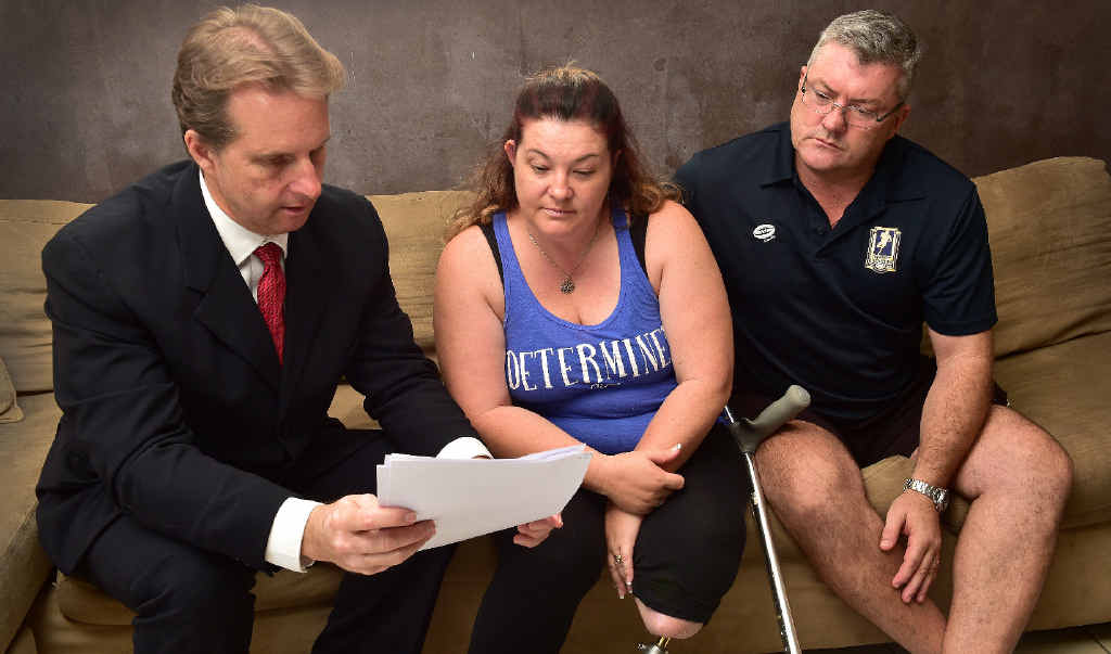 DETERMINED: Shine Lawyers senior solicitor John Watson discusses the case with Paula Gowland and her husband John as they prepare to take action against the Sunshine Coast University Private Hospital. DETERMINED: Shine Lawyers senior solicitor John Watson discusses the case with Paula Gowland and her husband John as they prepare to take action against the Sunshine Coast University Private Hospital.