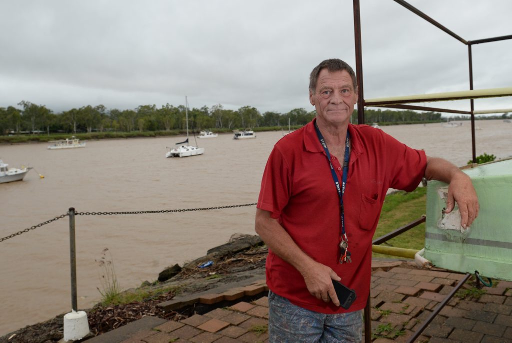 Jeff Wheatley, Fitzroy Motor Boat Club secretary is battening down the hatches ahead of Cyclone Marcia. Photo Allan Reinikka / The Morning Bulletin Jeff Wheatley, Fitzroy Motor Boat Club secretary is battening down the hatches ahead of Cyclone Marcia. Photo Allan Reinikka / The Morning Bulletin