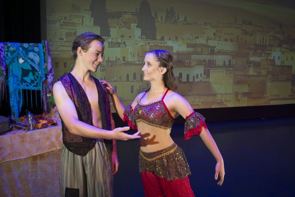 Austin Kelly and Georgia Manthey play the lead roles of Aladdin and Jasmine in Dance Central's production of Aladdin
