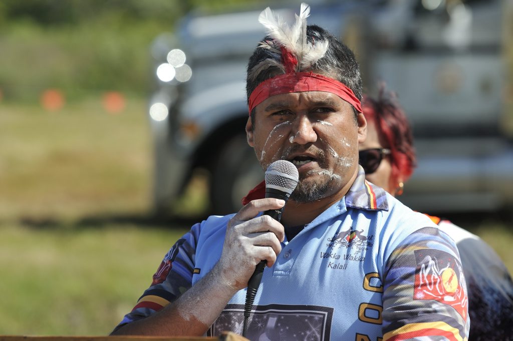David Conlon represents the traditional owners at the Toowoomba Second Range Crossing sod turning ceremony. David Conlon represents the traditional owners at the Toowoomba Second Range Crossing sod turning ceremony.