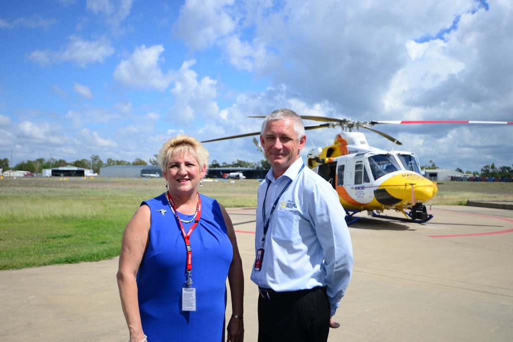 Capricornia MP Michelle Landry and Capricorn Helicopter Rescue CEO Mark Fewtrell announced $2.344M funding for the service Photo Trinette Stevens / Morning Bulletin Capricornia MP Michelle Landry and Capricorn Helicopter Rescue CEO Mark Fewtrell announced $2.344M funding for the service Photo Trinette Stevens / Morning Bulletin