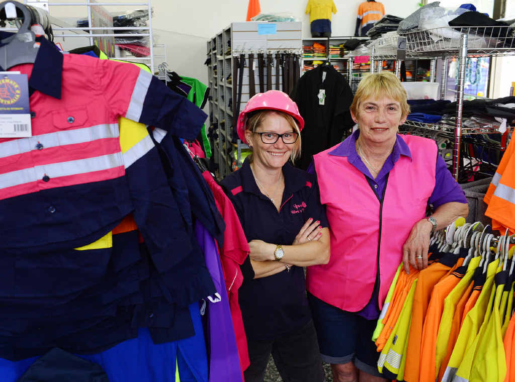 DECKED OUT: Ipswich Work ’N’ Safety owner Tammy Wegener (right) and assistant Jess Truloff. DECKED OUT: Ipswich Work ’N’ Safety owner Tammy Wegener (right) and assistant Jess Truloff.