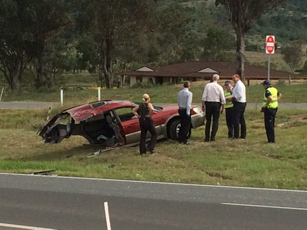 The crash scene in the Lockyer Valley. The crash scene in the Lockyer Valley.