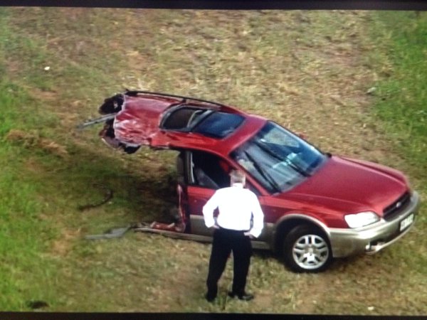 A police pursuit that started in Toowoomba has ended with a crash involving a bus in the Lockyer Valley. A police pursuit that started in Toowoomba has ended with a crash involving a bus in the Lockyer Valley.