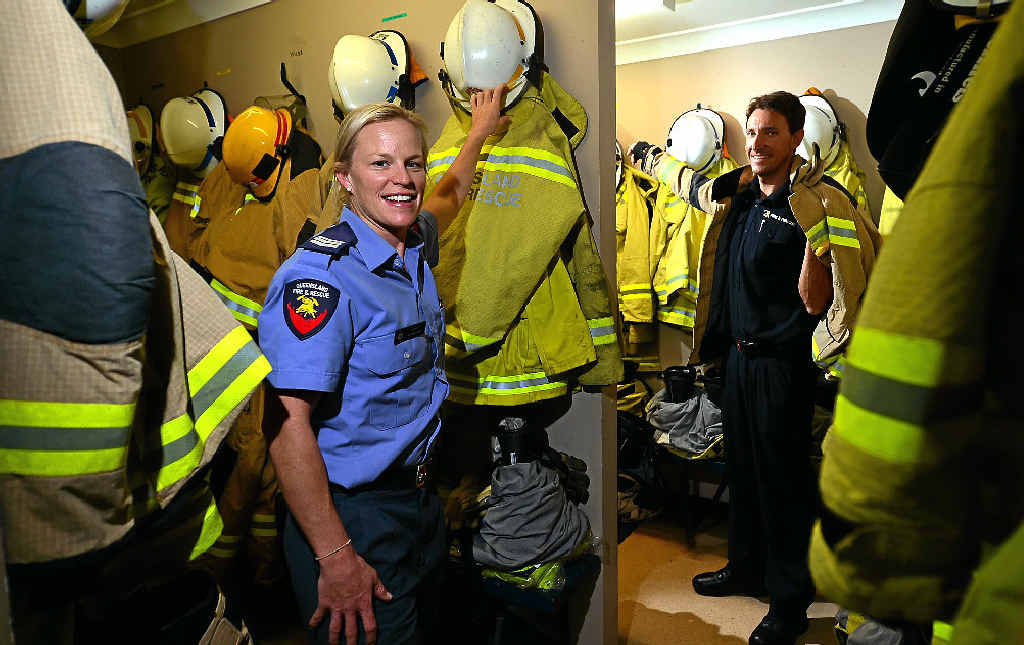 Rachel and Richard Lewis are both firefighters for Queensland Fire and Emergency Services. Rachel and Richard Lewis are both firefighters for Queensland Fire and Emergency Services.