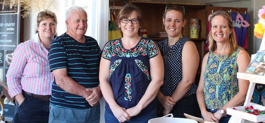 HOME GROWN: Tina Zohl, George Bowser, Lauren Teunis, Tessa Diamond and Annette Brimblecombe at the new pop-up shop.