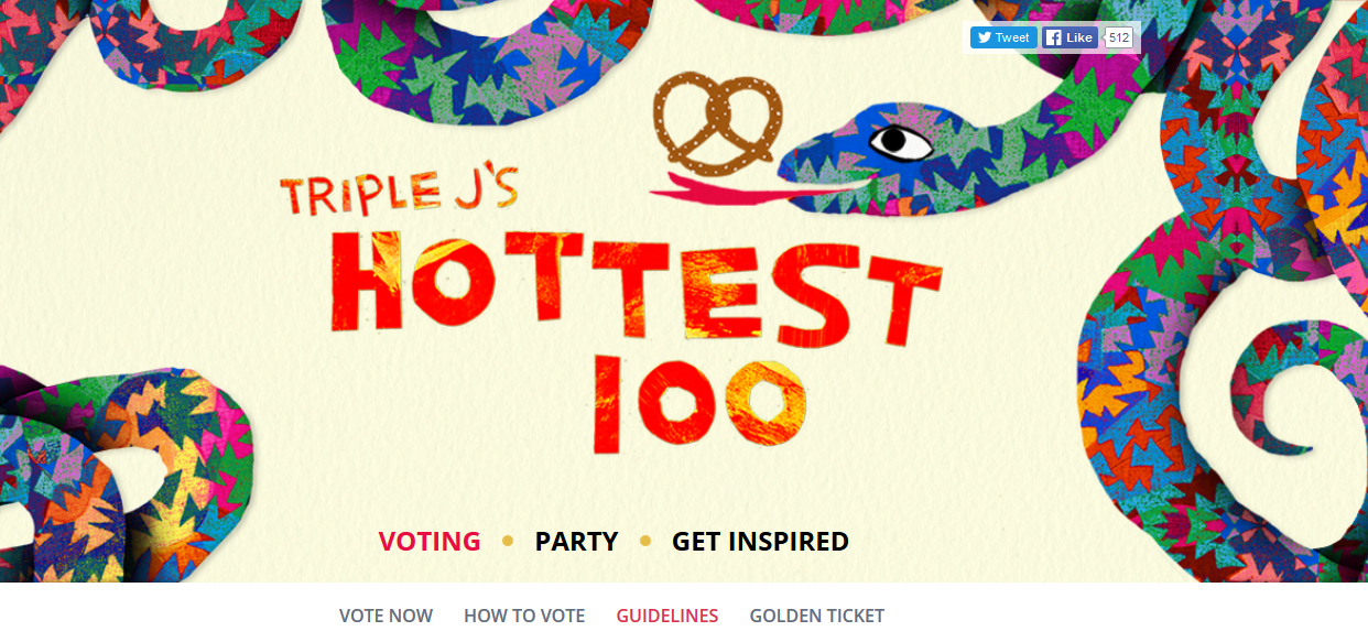 Voting is open for Triple J's Hottest 100 poll. Voting is open for Triple J's Hottest 100 poll.
