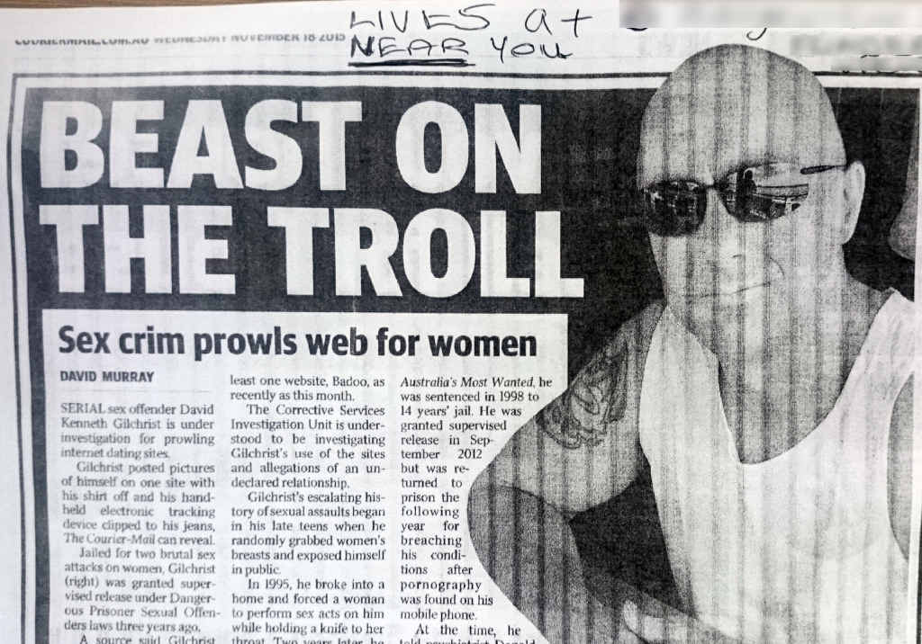 IN THE MAIL: The news article that was sent to residents with the address of David Gilchrist (blurred out). IN THE MAIL: The news article that was sent to residents with the address of David Gilchrist (blurred out).