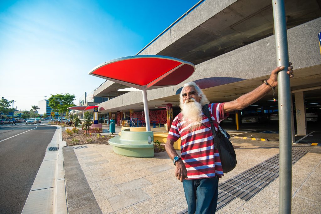 Coffs Harbour resident Daniel Boney appreciates the new public transport interchange in Park Ave. Coffs Harbour resident Daniel Boney appreciates the new public transport interchange in Park Ave.