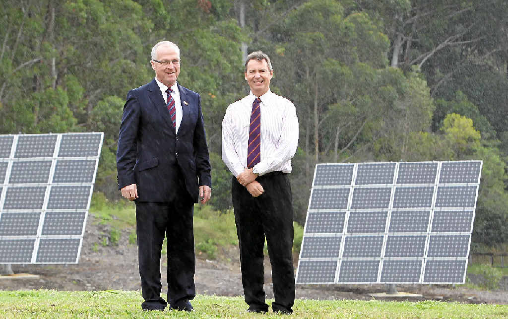 HOT TOPIC: Mayor Mark Jamieson, left, and Cr Steve Robinson say the solar farm has missed out on funding. HOT TOPIC: Mayor Mark Jamieson, left, and Cr Steve Robinson say the solar farm has missed out on funding.