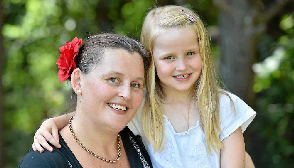 Toogoom mum and daughter Kim and Olivia, 5, Heckels. Olivia was diagnosed with acute myeloid leukaemia when she was four-months-old. Toogoom mum and daughter Kim and Olivia, 5, Heckels. Olivia was diagnosed with acute myeloid leukaemia when she was four-months-old.