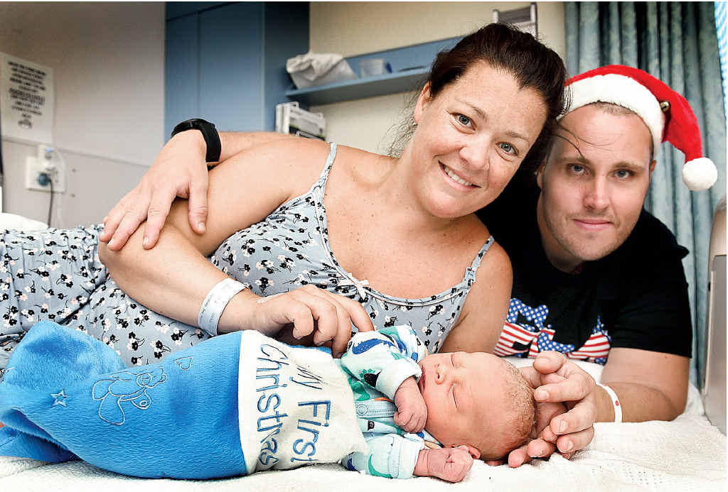 CHRISTMAS BABY: Former St Mary’s College student Abby (nee Wareing) and James Perry from Sydney welcome their first child Parker George on Christmas Day at 2.34pm weighing 7lbs 8ozs (3580g). CHRISTMAS BABY: Former St Mary’s College student Abby (nee Wareing) and James Perry from Sydney welcome their first child Parker George on Christmas Day at 2.34pm weighing 7lbs 8ozs (3580g).