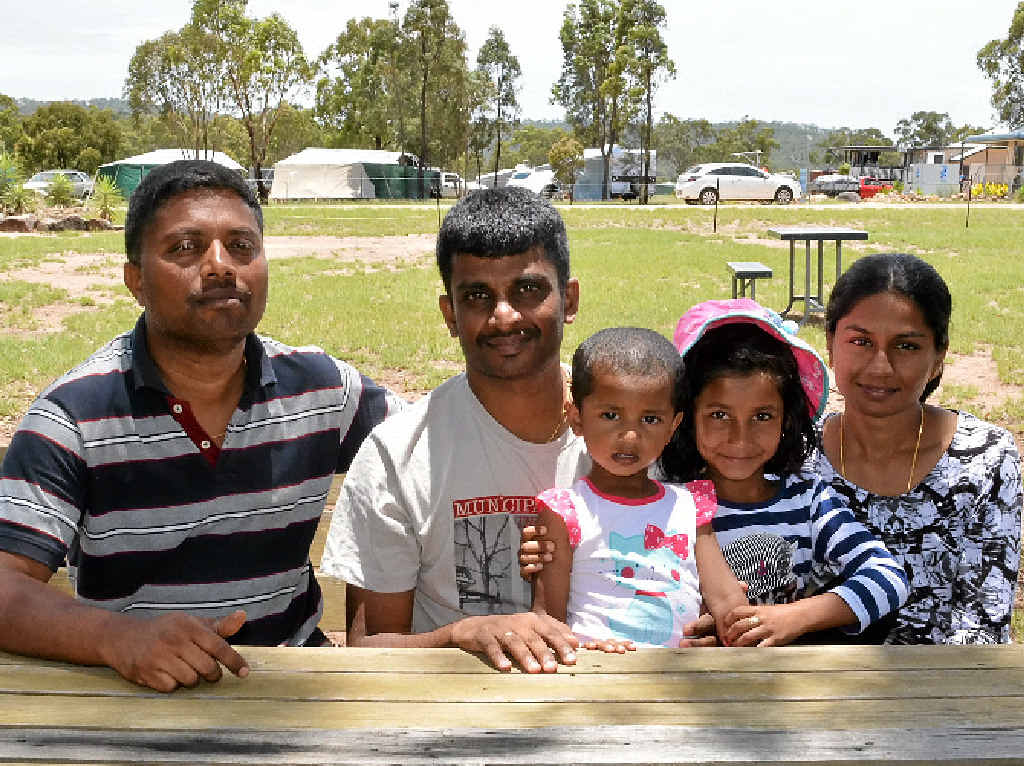 Kumar Pradeep, Moorthy Thiru, Dhiya Moorthy, Reya Ashokkumay and Suganya Moorthy enjoying camping.