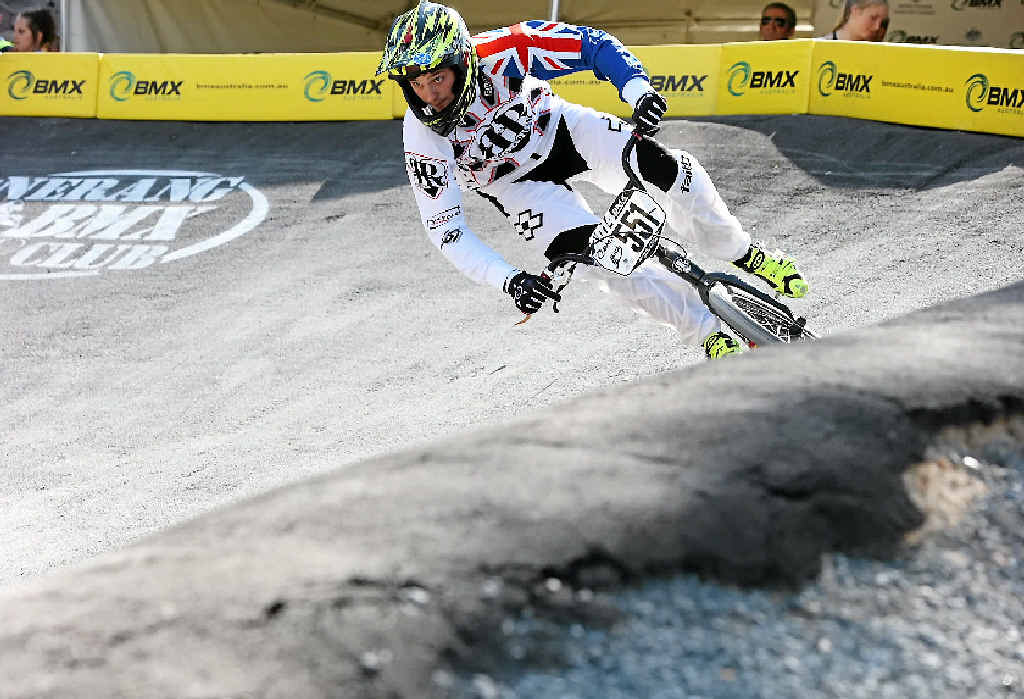 IN FLIGHT: Corey Frieswyk at the BMX Australia National Series back in 2013, which he’s competing in again this weekend. IN FLIGHT: Corey Frieswyk at the BMX Australia National Series back in 2013, which he’s competing in again this weekend.