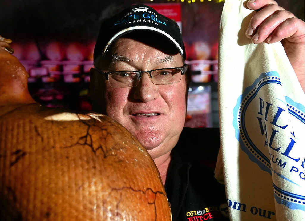 Des Munroe, of Off The Bone Butcher in Maroochydore, urges Coast residents to look after their Christmas hams. Des Munroe, of Off The Bone Butcher in Maroochydore, urges Coast residents to look after their Christmas hams.