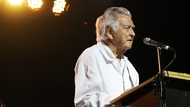 Bob Hawke speaks to a packed house at Woodford Folk Festival. Photo: Daniel Seed
Bob Hawke speaks to a packed house at Woodford Folk Festival. Photo: Daniel Seed