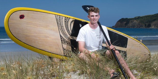 Grady Bower is usually a surfer, but on Sunday his two mates convinced him to go for a midday punt around Omaha Bay. Photo / Nick Reed Grady Bower is usually a surfer, but on Sunday his two mates convinced him to go for a midday punt around Omaha Bay. Photo / Nick Reed