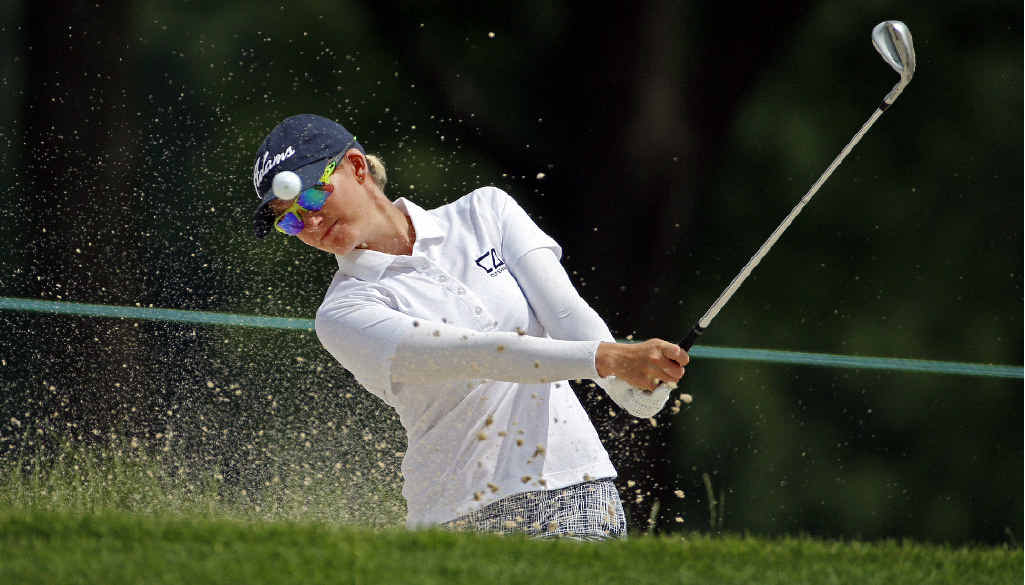 Sarah Jane Smith of Australia hits out of a bunker during a practice round for the US Women’s Open in Lancaster. Sarah Jane Smith of Australia hits out of a bunker during a practice round for the US Women’s Open in Lancaster.