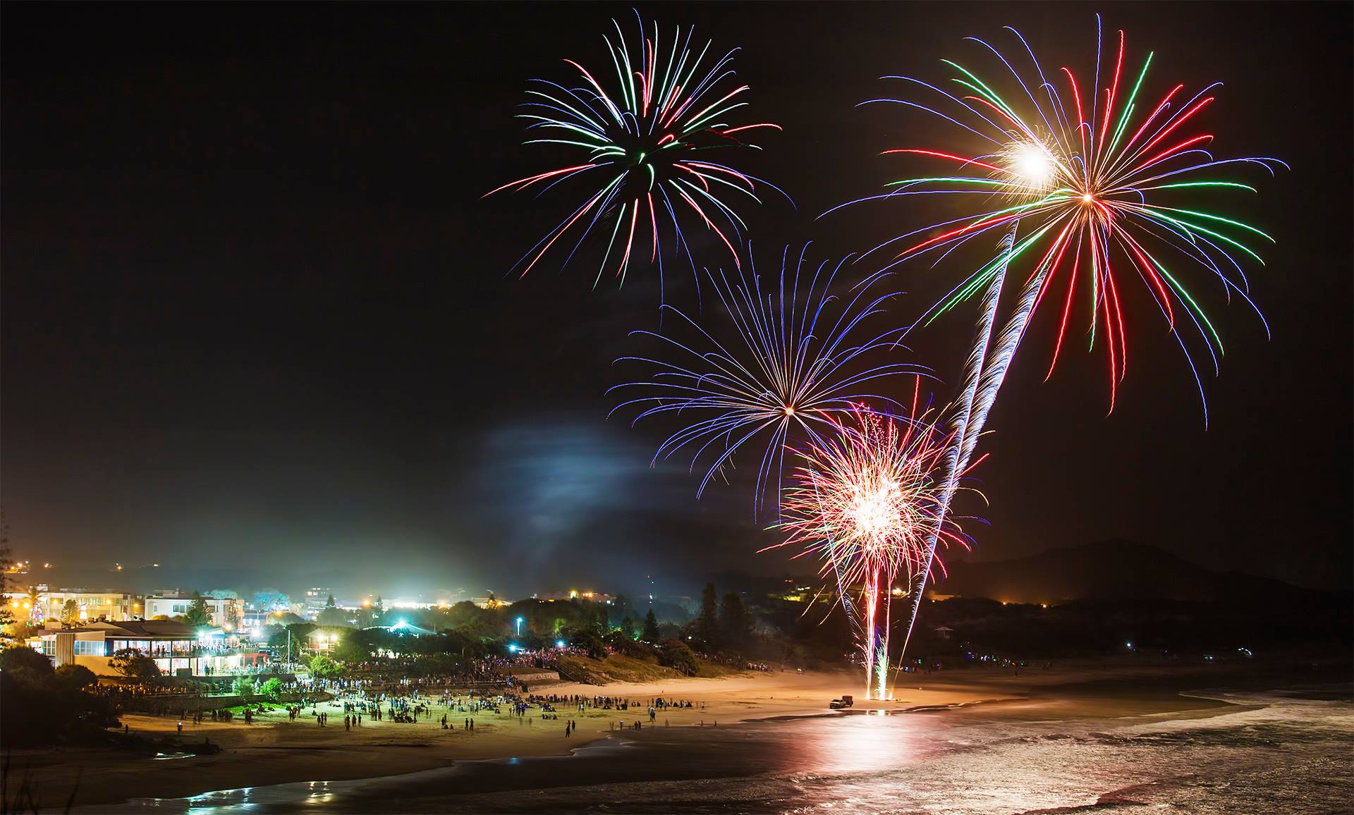Fireworks at Coolum Beach. Fireworks at Coolum Beach.