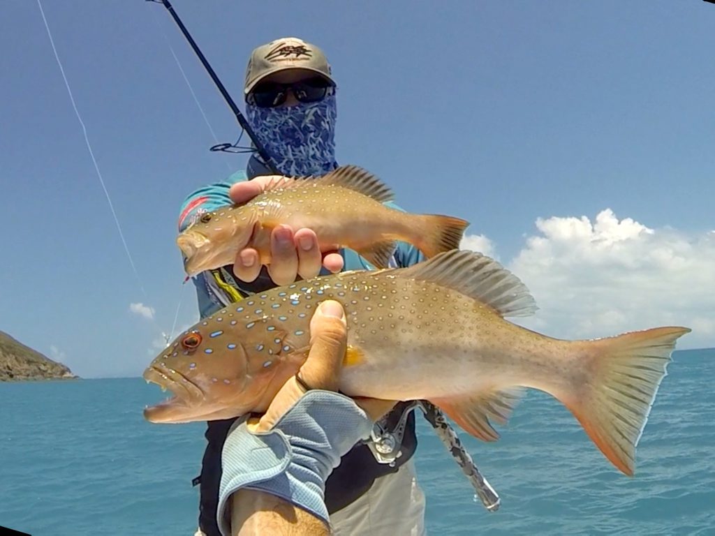 Andrew Allison with a Coral Trout caught while Micro Jigging Andrew Allison with a Coral Trout caught while Micro Jigging