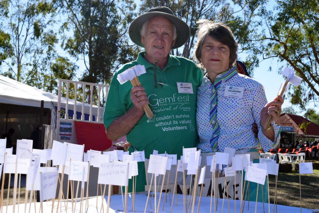 Dennis and Lynda Densley stake their claim at Gemfest 2015. Dennis and Lynda Densley stake their claim at Gemfest 2015.