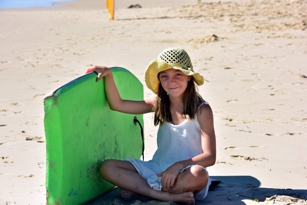 Summer Stevenson, 9, used her boogie board to rescue two children who got into difficulty swimming at Peregian Beach. Summer Stevenson, 9, used her boogie board to rescue two children who got into difficulty swimming at Peregian Beach.