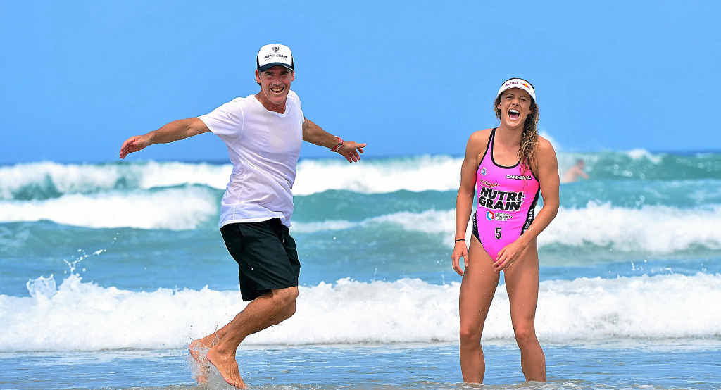 DEJA VU: Jordan and Darren Mercer have a chance to become the first father-daughter pair to win the Nutri-Grain IronMan and IronWoman Series. DEJA VU: Jordan and Darren Mercer have a chance to become the first father-daughter pair to win the Nutri-Grain IronMan and IronWoman Series.