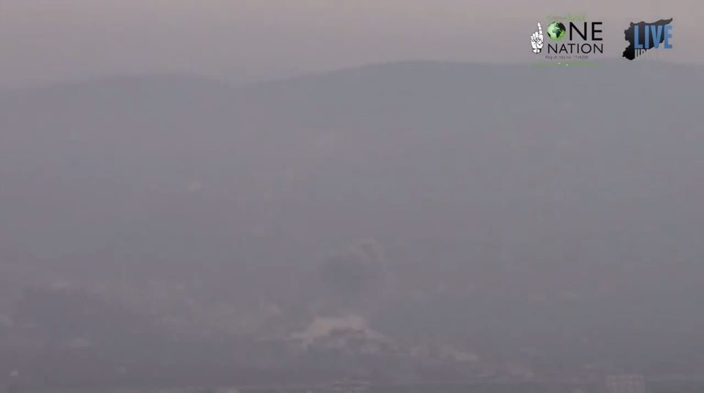 A close-up of an explosion in Latakia. A close-up of an explosion in Latakia.