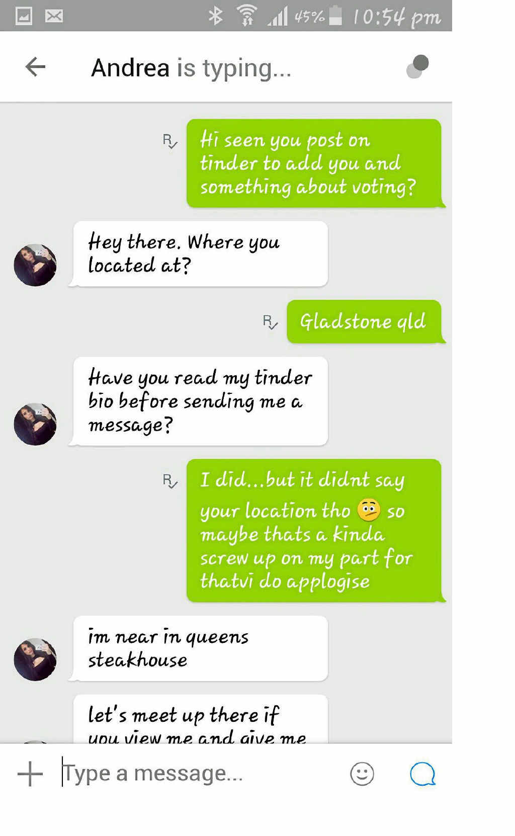 A Gladstone man was scammed on Tinder by a fake account. Photo Contributed A Gladstone man was scammed on Tinder by a fake account. Photo Contributed