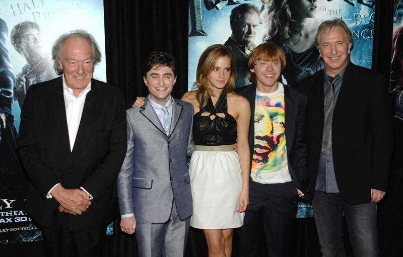 From left, actors Michael Gambon, Daniel Radcliffe, Emma Watson, Rupert Grint and Alan Rickman attend the premiere of From left, actors Michael Gambon, Daniel Radcliffe, Emma Watson, Rupert Grint and Alan Rickman attend the premiere of