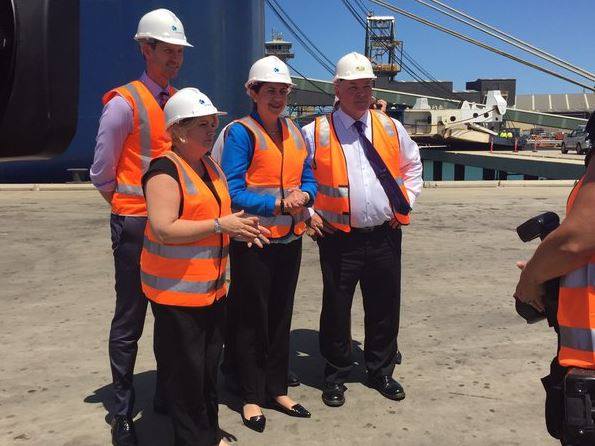 Annastacia Palaszczuk MP takes a tour around the Port of Townsville this afternoon. Annastacia Palaszczuk MP takes a tour around the Port of Townsville this afternoon.