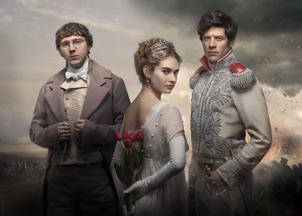 Paul Dano, Lily James and James Norton star in the TV series War and Peace. Paul Dano, Lily James and James Norton star in the TV series War and Peace.